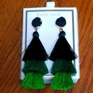Green Tassel Earrings NEW